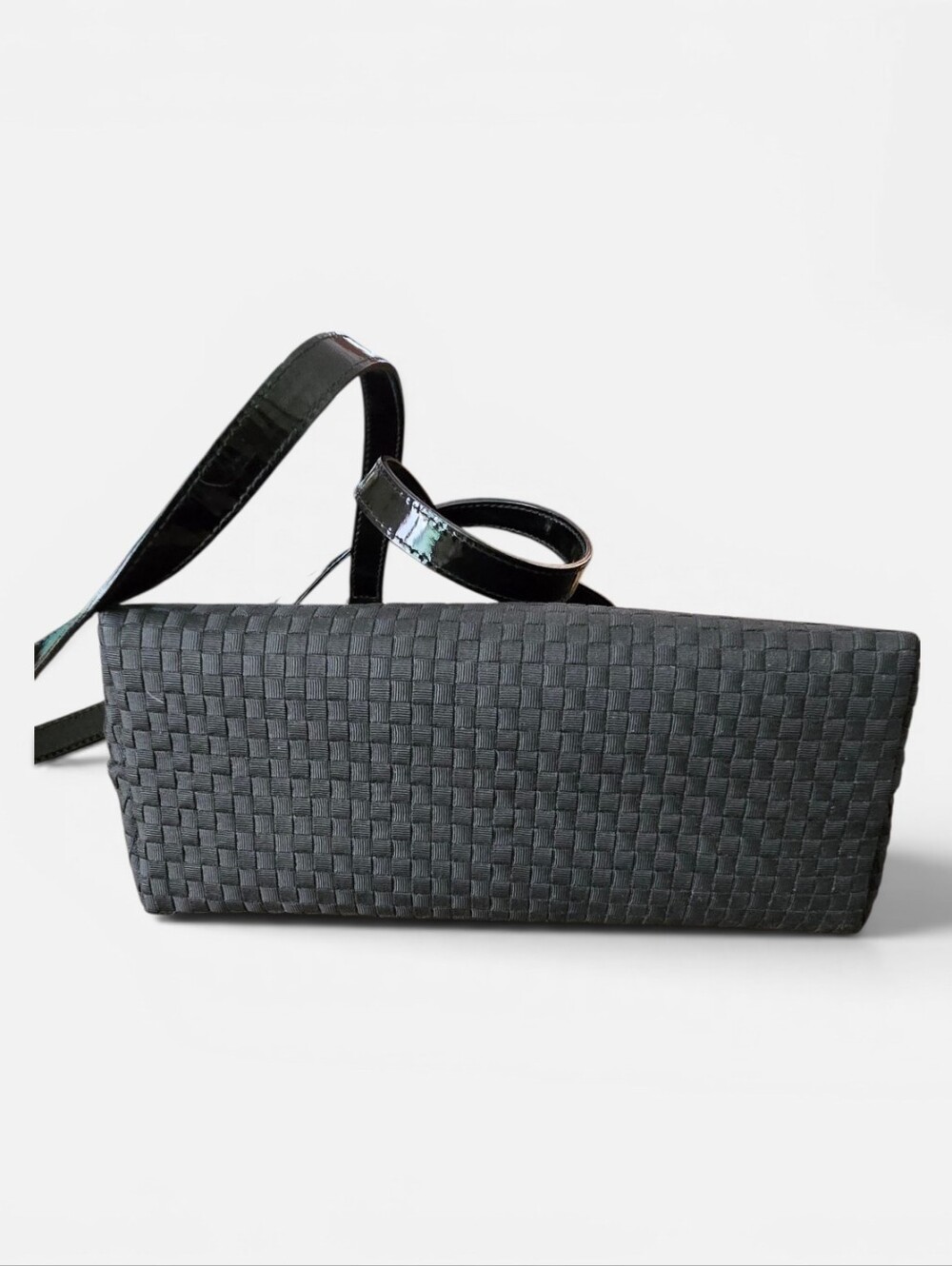 Salvatore Ferragamo Black Vitello Calfskin Leather & Viscose Woven - Picture 4 of 4